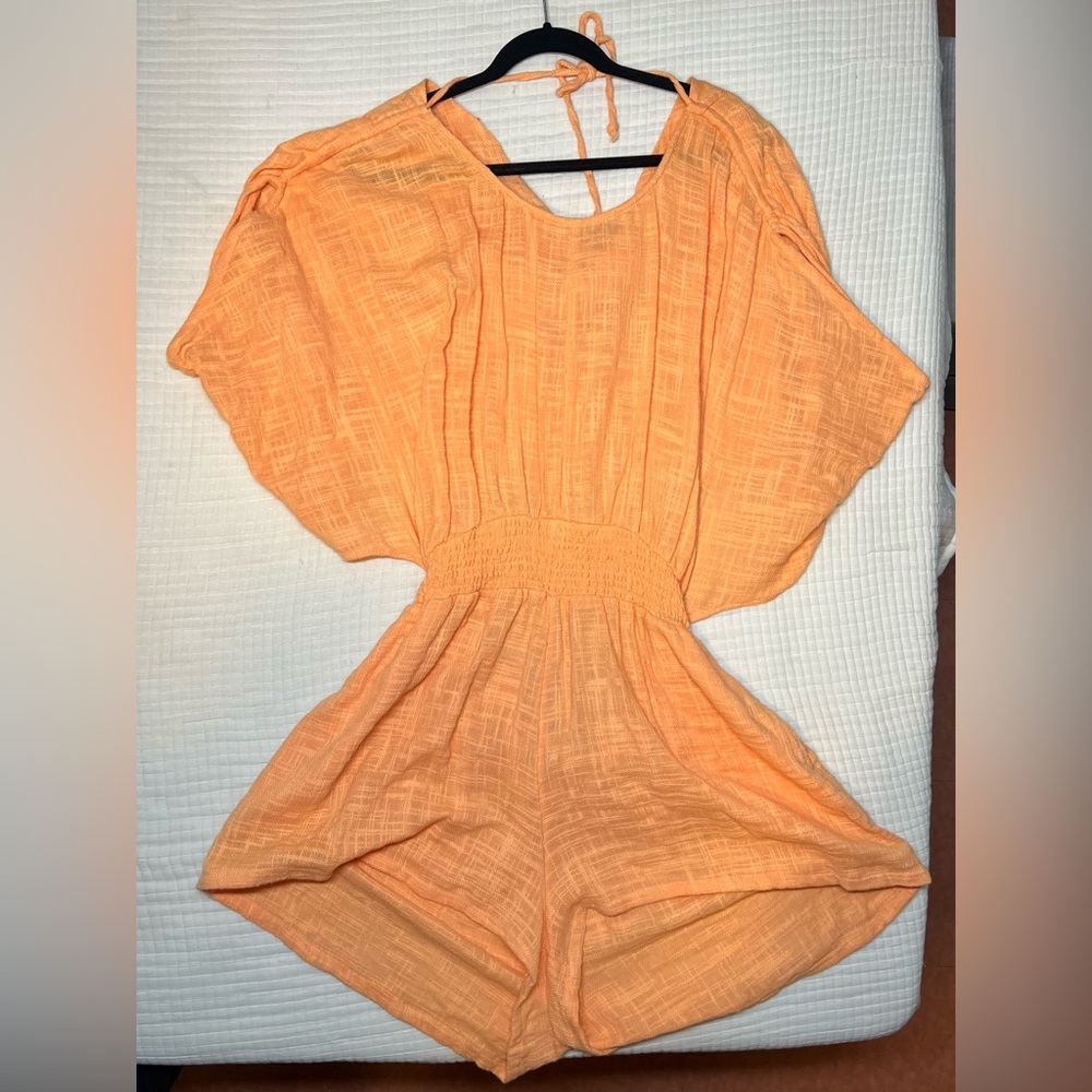 Free People Orange Romper size Medium